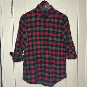 J. Crew Flannel Button Down Shirt with Suede Elbow Patches